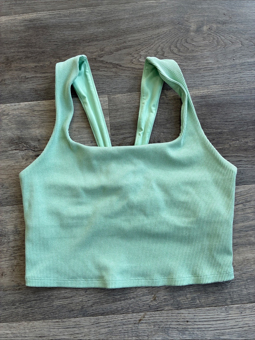 ALO Mint Ribbed Real Bra Tank Top
